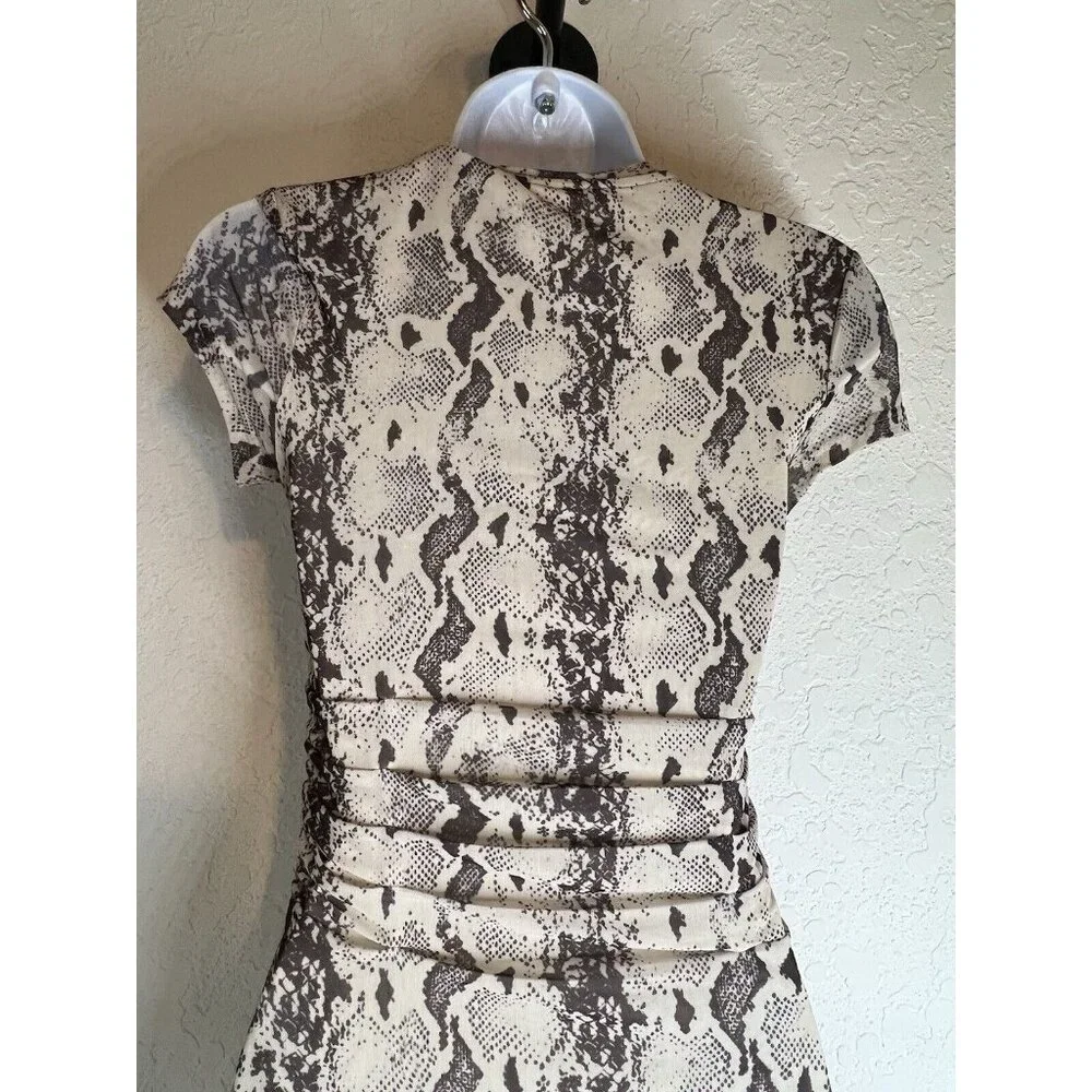 Stockholm Atelier & Other Stories Snake print sheer mesh dress sz US 2 - Picture 8 of 12